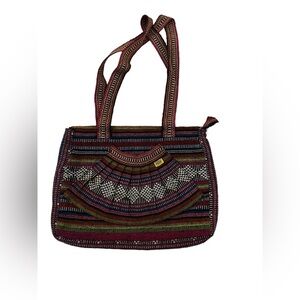 Artesanias Pinzon Multicolor Hippie Aztec Boho bag, OS